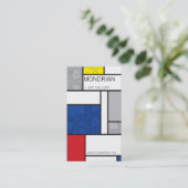 Mondrian Minimalistisch De Stijl Art Retro Circles Visitenkarte (Stehend Vorderseite)