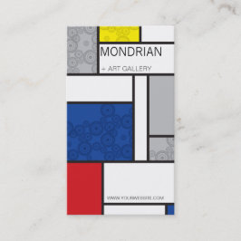 Mondrian Minimalistisch De Stijl Art Retro Circles Visitenkarte