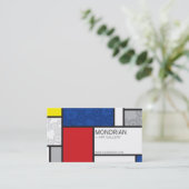 Mondrian Minimalistisch De Stijl Art Retro Circles Visitenkarte (Stehend Vorderseite)