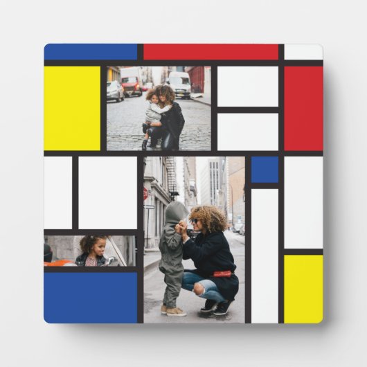 Mondrian Minimalistisch De Stijl Geo Foto Moderne  Fotoplatte (Vorderseite)