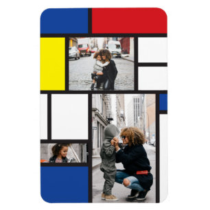 Mondrian Minimalistisch De Stijl Geo Foto Moderne Magnet