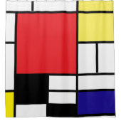 Mondrian, minimalistisch duschvorhang (Vorderseite)