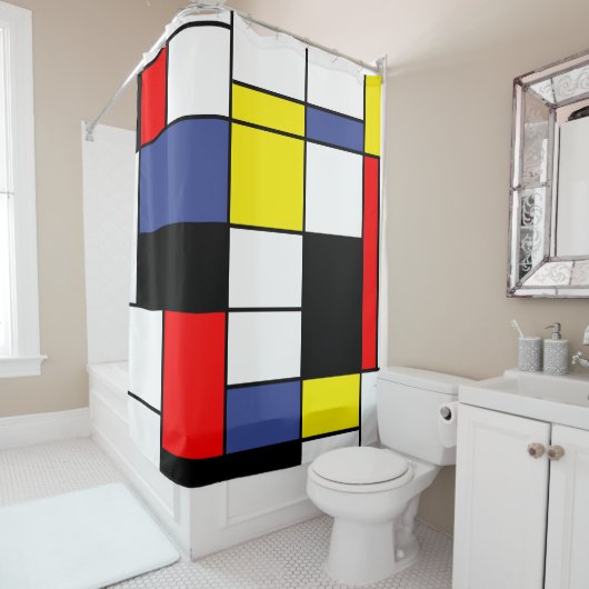 Mondrian, minimalistisch duschvorhang (Beispiel)