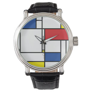 Mondrian Minimalistisch Geometric De Stijl Modern Armbanduhr