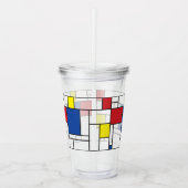 Mondrian Minimalistisch Geometric De Stijl Moderne Acryltrinkbecher (Vorderseite)