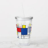 Mondrian Minimalistisch Geometric De Stijl Moderne Acryltrinkbecher (Links)