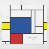 Mondrian Minimalistisch Geometric De Stijl Moderne Bierflaschenetikett (Einzelnes Label)