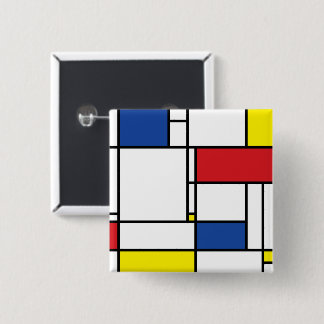 Mondrian Minimalistisch Geometric De Stijl Moderne Button
