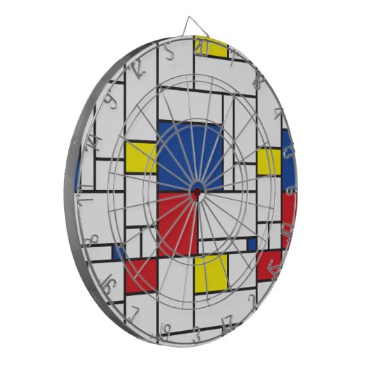 Mondrian Minimalistisch Geometric De Stijl Moderne Dartscheibe (Vorderseite Links)