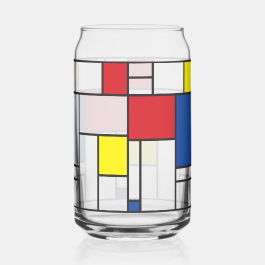 Mondrian Minimalistisch Geometric De Stijl Moderne Dosenglas (Vorderseite)