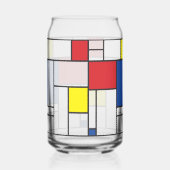 Mondrian Minimalistisch Geometric De Stijl Moderne Dosenglas (Rückseite)