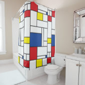 Mondrian Minimalistisch Geometric De Stijl Moderne Duschvorhang (Beispiel)