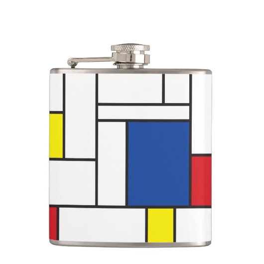 Mondrian Minimalistisch Geometric De Stijl Moderne Flachmann (Vorderseite)