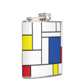 Mondrian Minimalistisch Geometric De Stijl Moderne Flachmann (Rechts)