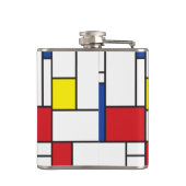 Mondrian Minimalistisch Geometric De Stijl Moderne Flachmann (Rückseite)
