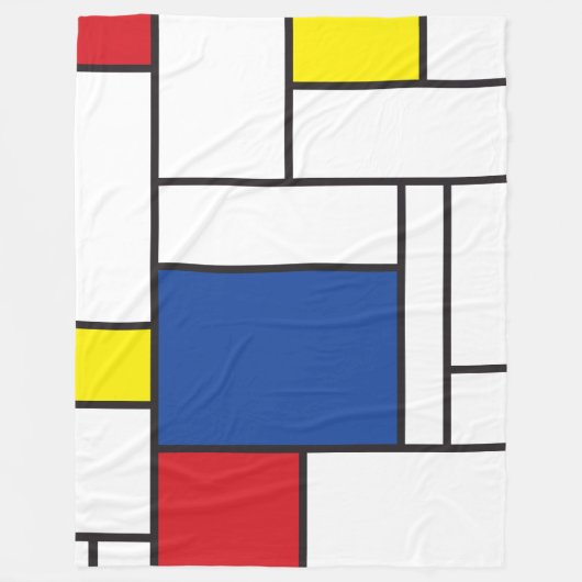 Mondrian Minimalistisch Geometric De Stijl Moderne Fleecedecke (Vorderseite)