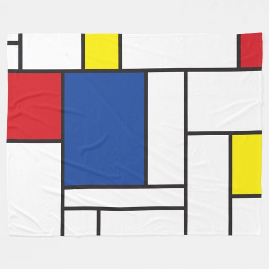 Mondrian Minimalistisch Geometric De Stijl Moderne Fleecedecke (Vorderseite (Horizontal))