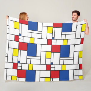 Mondrian Minimalistisch Geometric De Stijl Moderne Fleecedecke