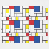 Mondrian Minimalistisch Geometric De Stijl Moderne Fleecedecke (Vorderseite (Horizontal))