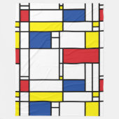 Mondrian Minimalistisch Geometric De Stijl Moderne Fleecedecke (Vorderseite)