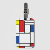 Mondrian Minimalistisch Geometric De Stijl Moderne Gepäckanhänger (Vorderseite Vertikal)