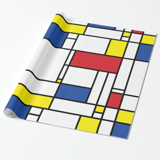 Mondrian Minimalistisch Geometric De Stijl Moderne Geschenkpapier (Ungerollt)