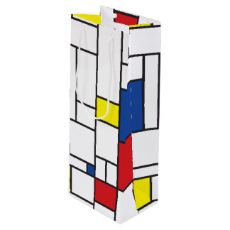 Mondrian Minimalistisch Geometric De Stijl Moderne Geschenktüte Für Weinflaschen