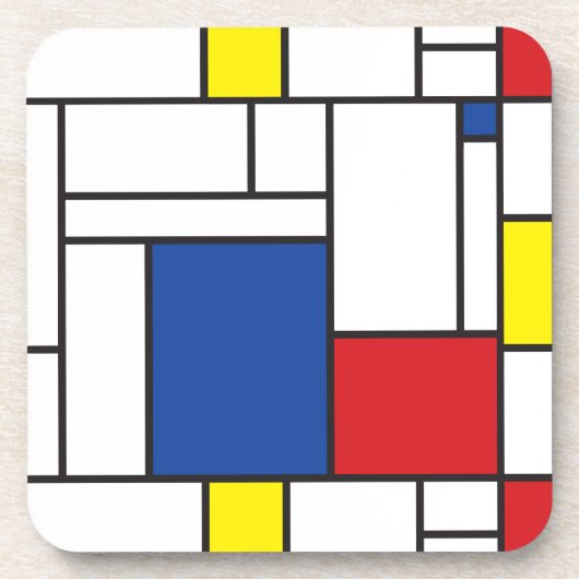 Mondrian Minimalistisch Geometric De Stijl Moderne Getränkeuntersetzer (Vorderseite)