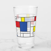 Mondrian Minimalistisch Geometric De Stijl Moderne Glas (Rückseite)