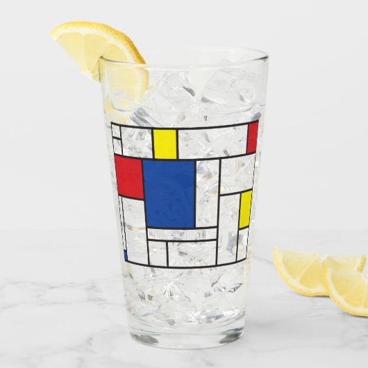 Mondrian Minimalistisch Geometric De Stijl Moderne Glas (Vorderseite Ice)