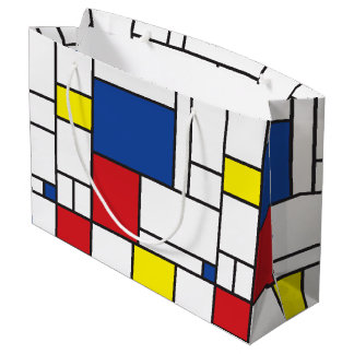 Mondrian Minimalistisch Geometric De Stijl Moderne Große Geschenktüte