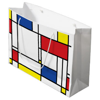 Mondrian Minimalistisch Geometric De Stijl Moderne Große Geschenktüte