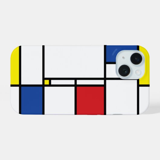Mondrian Minimalistisch Geometric De Stijl Moderne iPhone 15 Hülle (Rückseite (Horizontal))