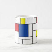 Mondrian Minimalistisch Geometric De Stijl Moderne Kaffeetasse (Mittel)