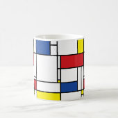 Mondrian Minimalistisch Geometric De Stijl Moderne Kaffeetasse (Mittel)