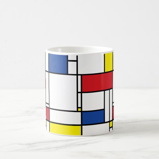 Mondrian Minimalistisch Geometric De Stijl Moderne Kaffeetasse (Mittel)