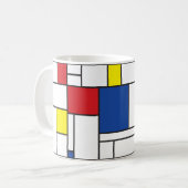 Mondrian Minimalistisch Geometric De Stijl Moderne Kaffeetasse (Vorderseite Links)