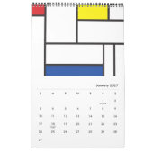 Mondrian Minimalistisch Geometric De Stijl Moderne Kalender (Jan 2027)