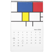Mondrian Minimalistisch Geometric De Stijl Moderne Kalender (Mär 2026)