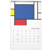 Mondrian Minimalistisch Geometric De Stijl Moderne Kalender (Feb 2026)