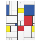 Mondrian Minimalistisch Geometric De Stijl Moderne Klemmbrett (Rückseite)