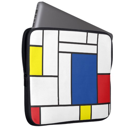 Mondrian Minimalistisch Geometric De Stijl Moderne Laptopschutzhülle (Vorne Rechts)
