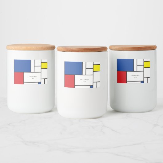 Mondrian Minimalistisch Geometric De Stijl Moderne Lebensmitteletikett (Flaschen)