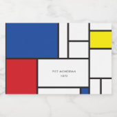 Mondrian Minimalistisch Geometric De Stijl Moderne Lebensmitteletikett (Einzelnes Label)