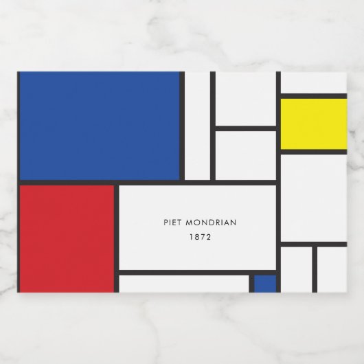 Mondrian Minimalistisch Geometric De Stijl Moderne Lebensmitteletikett (Einzelnes Label)