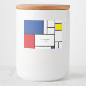 Mondrian Minimalistisch Geometric De Stijl Moderne Lebensmitteletikett (Vorderseite)