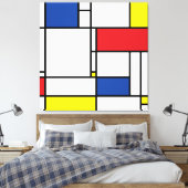 Mondrian Minimalistisch Geometric De Stijl Moderne Leinwanddruck (Insitu (Schlafzimmer))