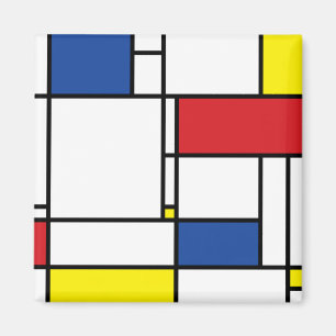Mondrian Minimalistisch Geometric De Stijl Moderne Magnet