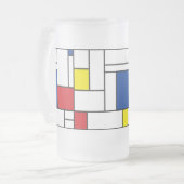 Mondrian Minimalistisch Geometric De Stijl Moderne Mattglas Bierglas (Vorderseite Links)