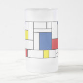 Mondrian Minimalistisch Geometric De Stijl Moderne Mattglas Bierglas (Mittel)